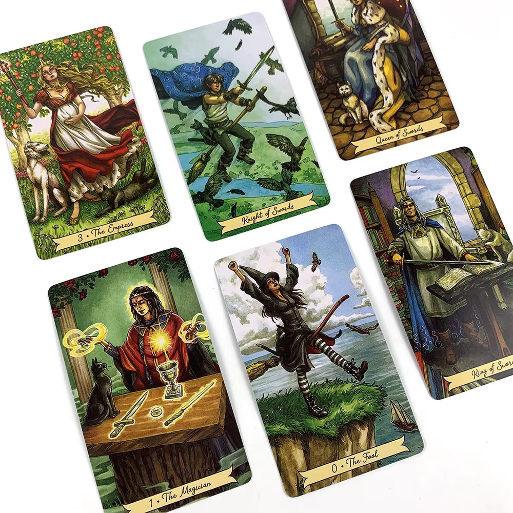 1 Box Everyday Witch Tarot Deck with Guidebook - 78 Card Set, Witchcraft Themed Party Game, Practical Magic Tarot Cards