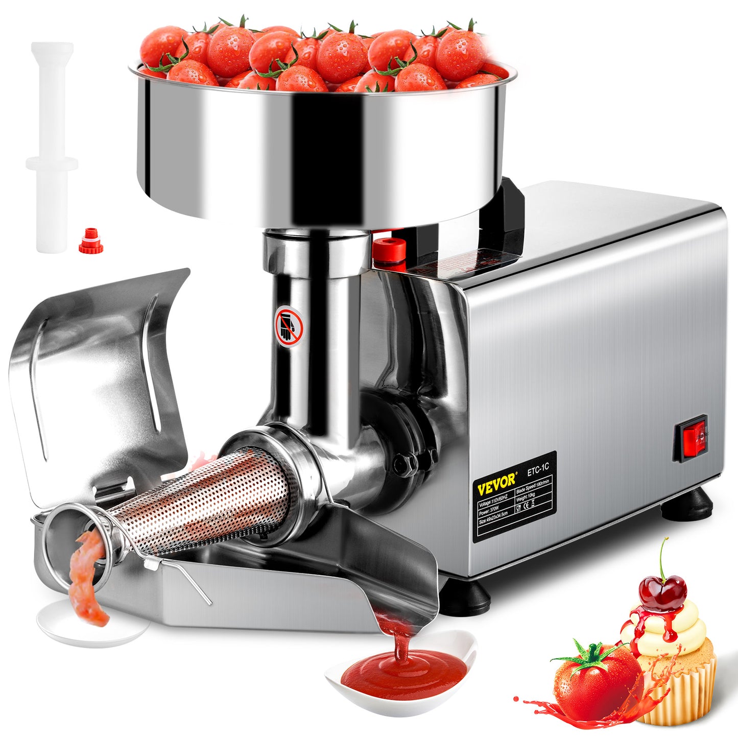 SucceBuy Electric Fruit Press Strainer Machine  Commercial Food Strainer Sauce Maker Stainless Steel Tomato Milling Tool