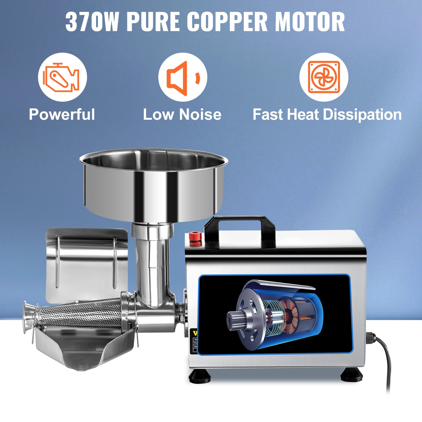 SucceBuy Electric Fruit Press Strainer Machine  Commercial Food Strainer Sauce Maker Stainless Steel Tomato Milling Tool