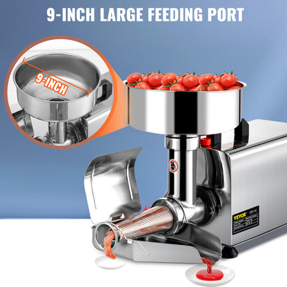 SucceBuy Electric Fruit Press Strainer Machine  Commercial Food Strainer Sauce Maker Stainless Steel Tomato Milling Tool