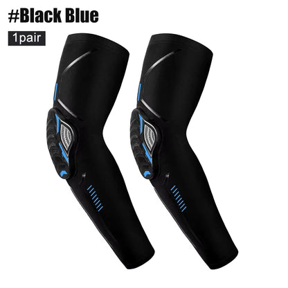 1 Pair Sports Crash Proof Elbow Support Pad Elbow Brace Arm Compression Sleeve for Outdoor Basketball Football Bicycle Protector