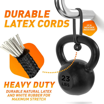 YANBIGUO 50-Pcs Bungee Balls,Black Cord for Canopy Tarp, UV Resistant,With Elastic String Canopy, Straps, Tent, Poles & Wires