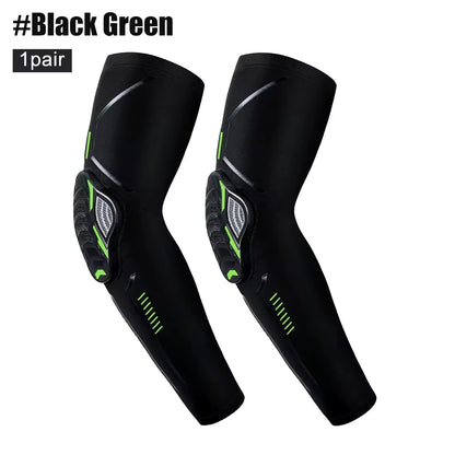 1 Pair Sports Crash Proof Elbow Support Pad Elbow Brace Arm Compression Sleeve for Outdoor Basketball Football Bicycle Protector