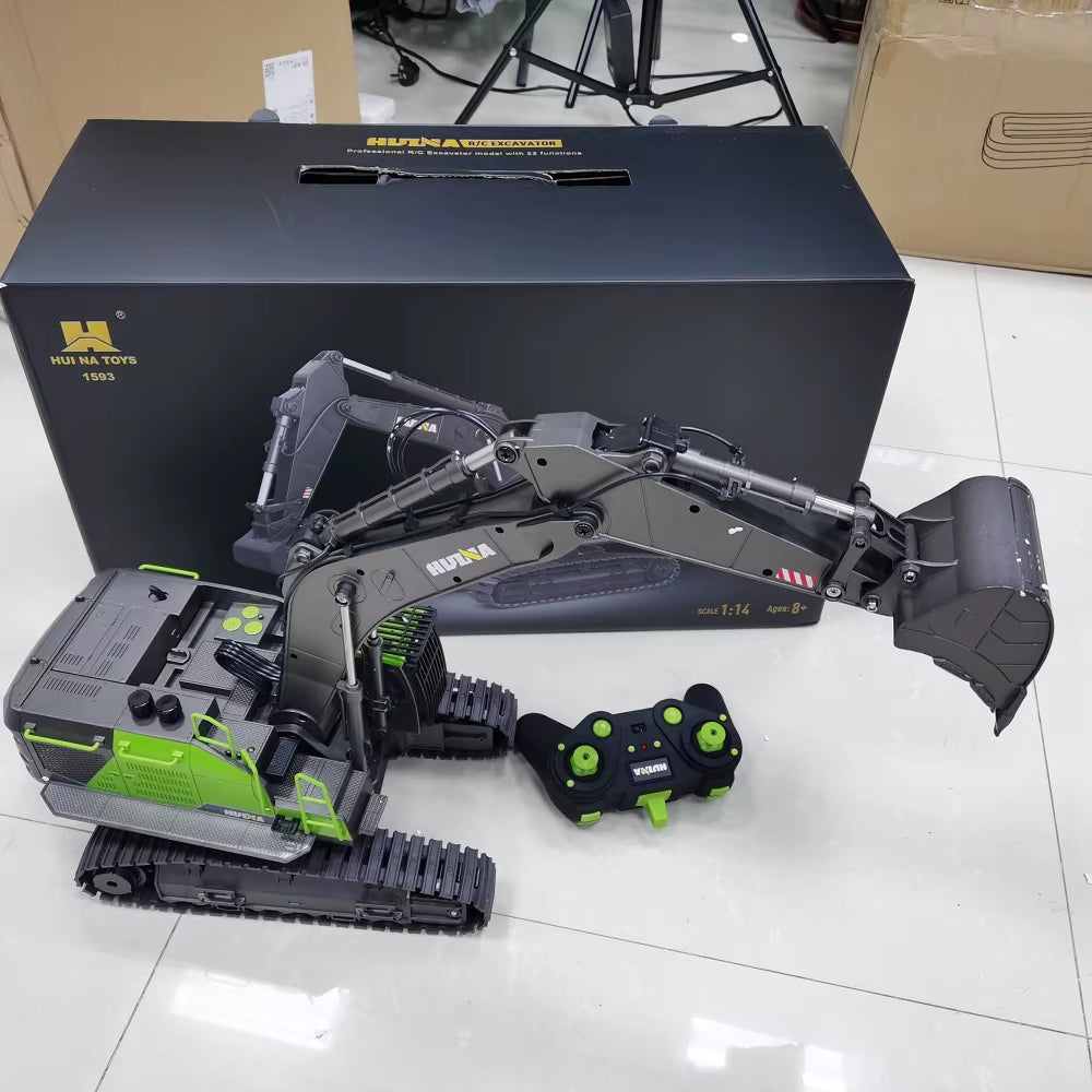 1/14 HUINA 1593 582 RC Excavator Dumper Truck Crawler Alloy Tractor Loader 2.4G Radio Controlled Car Engineering Toy for Boy