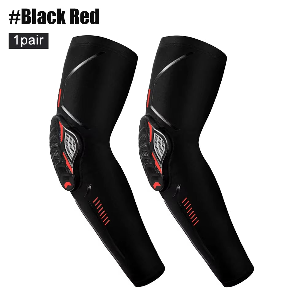 1 Pair Sports Crash Proof Elbow Support Pad Elbow Brace Arm Compression Sleeve for Outdoor Basketball Football Bicycle Protector