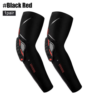 1 Pair Sports Crash Proof Elbow Support Pad Elbow Brace Arm Compression Sleeve for Outdoor Basketball Football Bicycle Protector