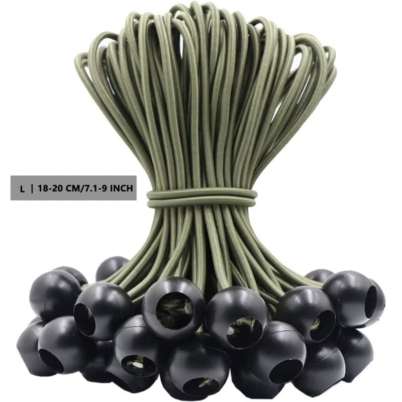 YANBIGUO 50-Pcs Bungee Balls,Black Cord for Canopy Tarp, UV Resistant,With Elastic String Canopy, Straps, Tent, Poles & Wires
