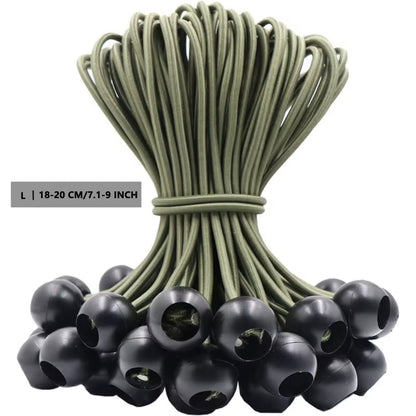 YANBIGUO 50-Pcs Bungee Balls,Black Cord for Canopy Tarp, UV Resistant,With Elastic String Canopy, Straps, Tent, Poles & Wires