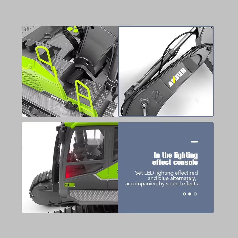 1/14 HUINA 1593 582 RC Excavator Dumper Truck Crawler Alloy Tractor Loader 2.4G Radio Controlled Car Engineering Toy for Boy
