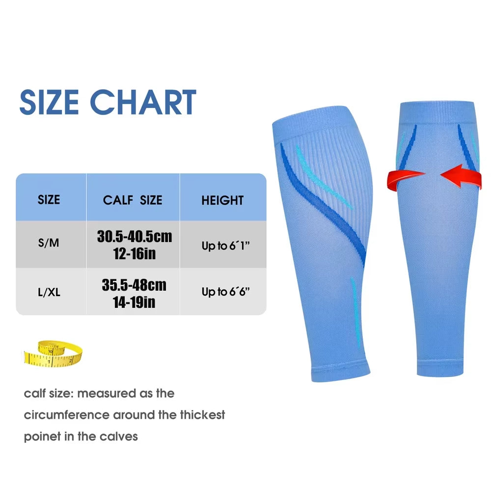 1 Pair Calf Compression Sleeves for Men & Women (20-30 Mmhg), Leg Compression Sleeve Footless Compression Socks