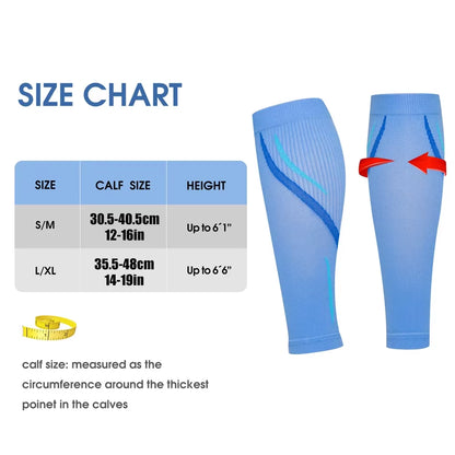 1 Pair Calf Compression Sleeves for Men & Women (20-30 Mmhg), Leg Compression Sleeve Footless Compression Socks
