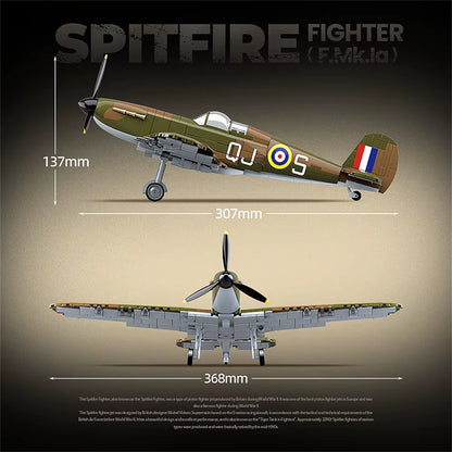 World War 2 WW2 Army Military Soldiers SWAT UK: Spitfire Fighter F MK. La Type Model Building Blocks Bricks Children'S Toys Gift