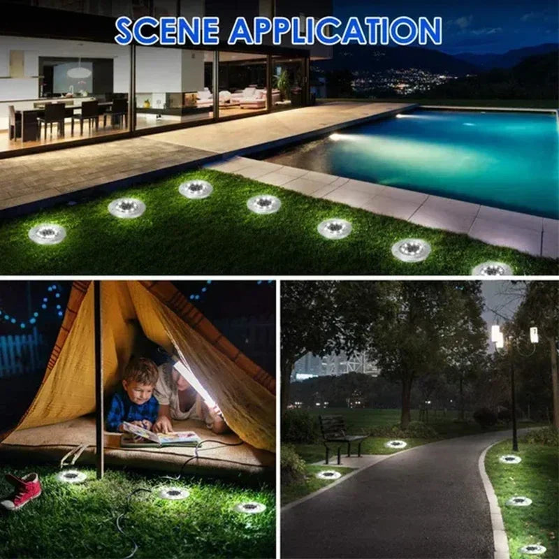 Solar Lights Outdoor Disk Underground Lamp Spotlight Buried Solar Light for Home Garden Lawn Yard Decoration
