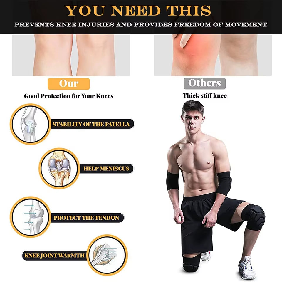 1 Pair Knee Pads, Anti-Slip Collision Avoidance Kneepads with Thick EVA Foam, for Volleyball, Football Dance Knee Sleeve